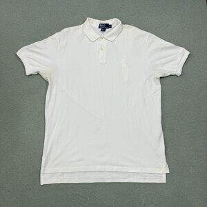 VTG Polo Ralph Lauren Shirt Mens XL White On White Big Pony
